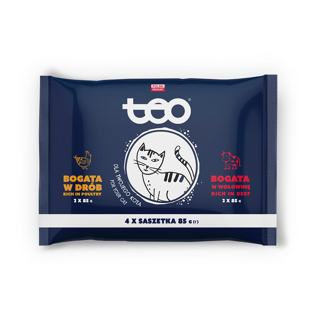 TEO POUCHES FOR CAT RICH IN BEEF 85GR
